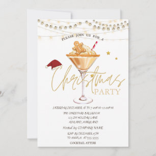 Christmas Drink Gingerbread Cookies Stars Invitation