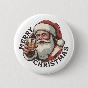 Christmas Drinking Bourbon Party Whiskey Lover  2 Inch Round Button