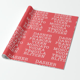 Christmas Drinking Holiday Party Reindeer Alcohol Wrapping Paper