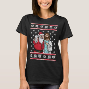 Christmas Drinking Party Santa Jesus Jingle Bro Co T-Shirt