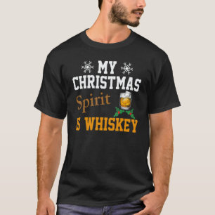 Christmas Drinking Whiskey Liquor Drinker Saying T-Shirt