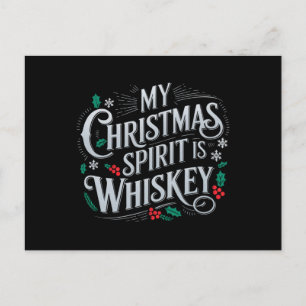 Christmas Drinking Whiskey Lovers Drinker Saying  Postcard