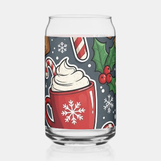 Christmas Drinkware Set Can Glass