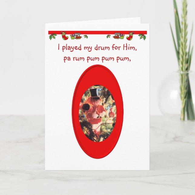 Christmas Drummer Boy Holiday Card (Front)