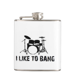 Christmas drummer drum drums drumming like to bang hip flask