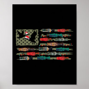 Christmas Duck Call Flag Christmas Mallard Duck Hu Poster