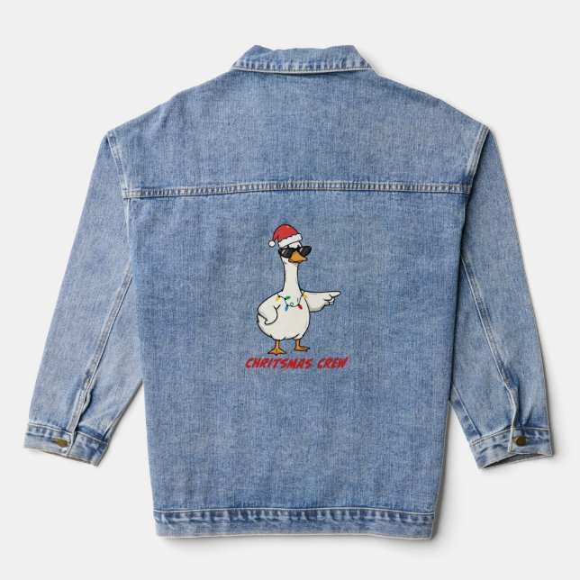 Christmas duck Christmas team Denim Jacket (Back)
