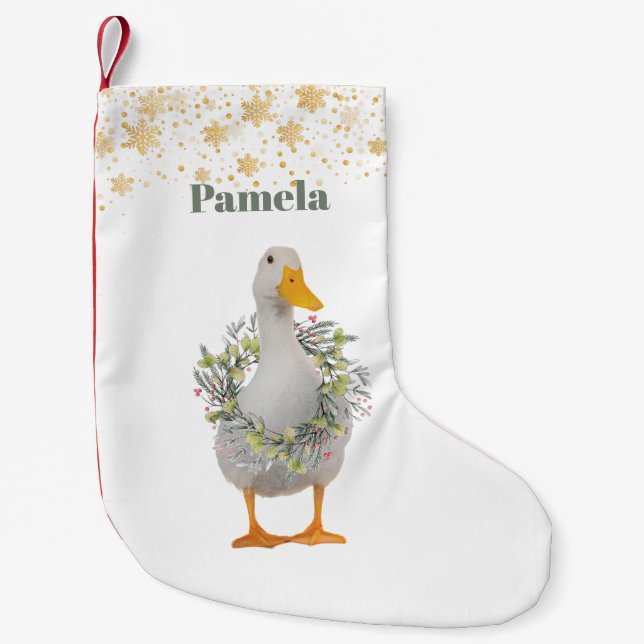Christmas Duck the Halls Small Christmas Stocking (Front)