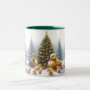 Christmas Duckling  Two-Tone Coffee Mug
