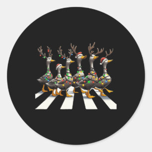 Christmas Ducks Cute Animals Christmas Lover Ducks Classic Round Sticker