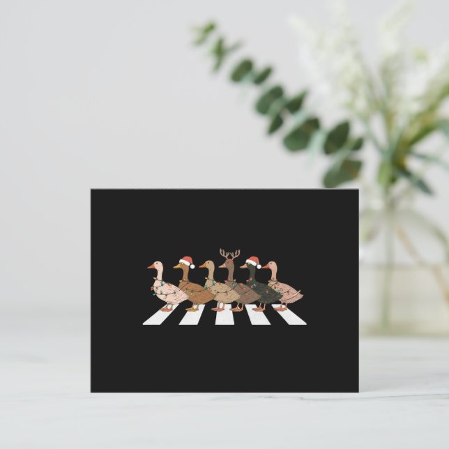 Christmas Ducks Funny Animals Xmas Farm Lover Gift Holiday Postcard (Standing Front)