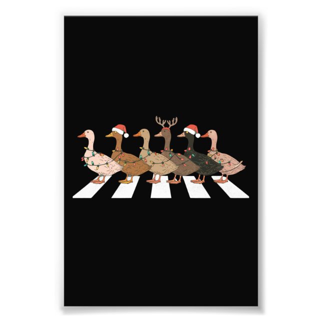 Christmas Ducks Funny Animals Xmas Farm Lover Gift Photo Print (Front)
