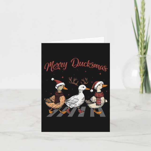 Christmas Ducks Merry Ducksmas Funny Animals Holid Card (Front)