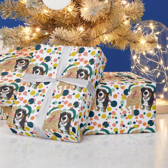 Christmas Dudley And Bernese polka Wrapping Paper (Holidays)