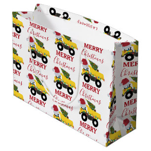 Christmas Dump Truck Construction Trucks Large Gift Bag