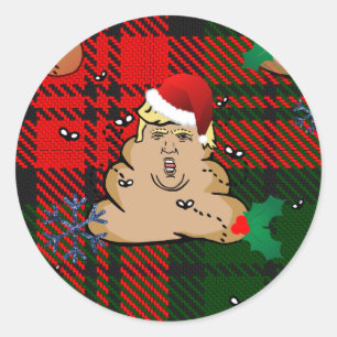 christmas dump trump classic round sticker