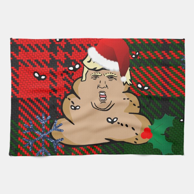 christmas dump trump kitchen towel (Horizontal)