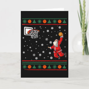 Christmas Dunking Santa Sketll Xmas Men Boys Kids  Card