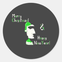 Christmas Easter Island statue pixel art