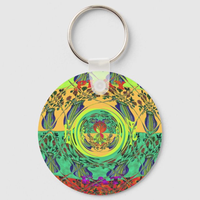 Christmas Eat Love Play Hakuna Matata Colour.png Keychain (Front)