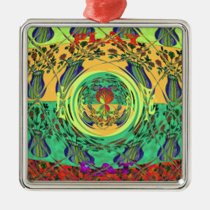 Christmas Eat Love Play Hakuna Matata Colour.png Metal Ornament