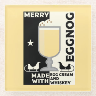 Christmas Eggnog Punch Glass Coaster