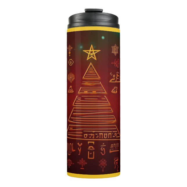 Christmas Egyptian Hieroglyphs 1 Thermal Tumbler (Front)