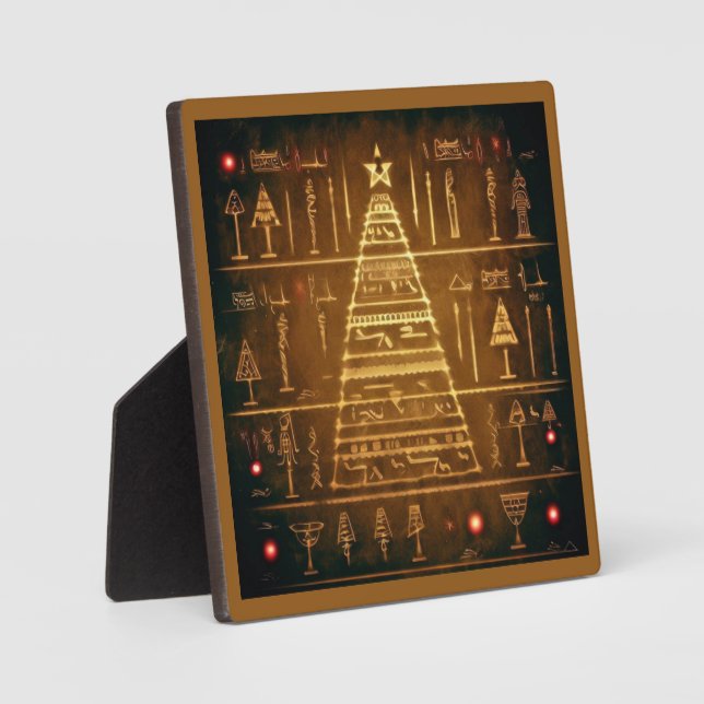 Christmas Egyptian Hieroglyphs 3 Plaque (Front)
