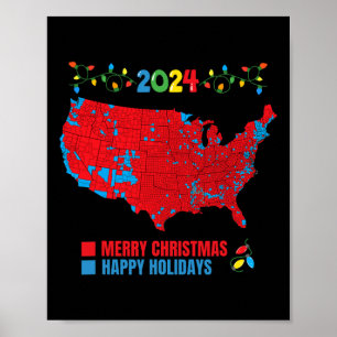 Christmas Electoral Map 2024 Election Trump Family Poster