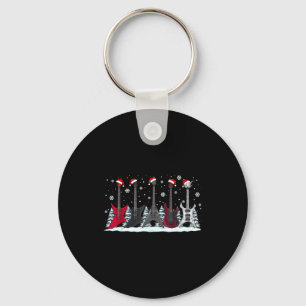 Christmas Electric Guitars Metalhead Guitarist Xma Keychain