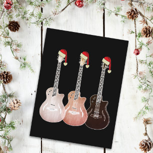 Christmas Electric Guitars Vintage Festive Retro Holiday Postcard