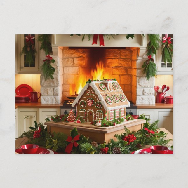 Christmas Elegance  Invitation Postcard (Front)