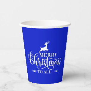 Christmas Elegance-Minimal Reindeer Design-Family Paper Cups