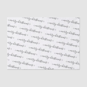 Christmas Elegant Black White Handwritten Custom Tissue Paper