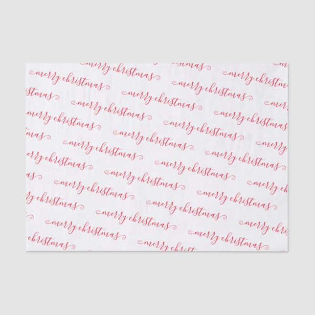 Christmas Elegant Black White Handwritten Custom Tissue Paper (Front)