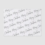 Christmas Elegant Black White Handwritten Merry Tissue Paper<br><div class="desc">This design was created through digital art. It may be personalized by clicking the customize button and changing the colour, adding a name, initials or your favourite words. Contact me at colorflowcreations@gmail.com if you with to have this design on another product. Purchase my original abstract acrylic painting for sale at...</div>