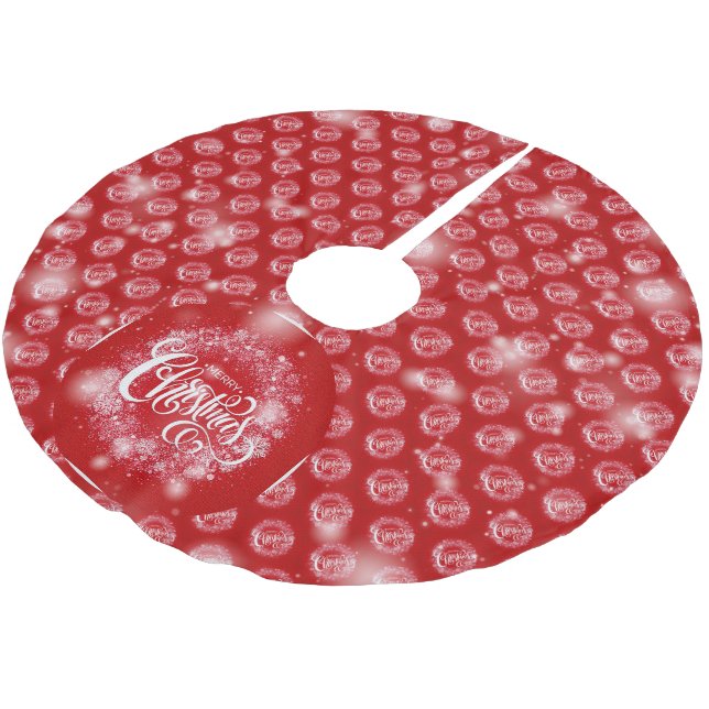 Christmas Elegant Gift Brushed Polyester Tree Skirt (Angled)