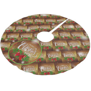 Christmas Elegant Gift Brushed Polyester Tree Skirt