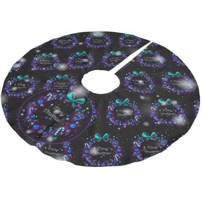Christmas Elegant Gift Brushed Polyester Tree Skirt (Angled)