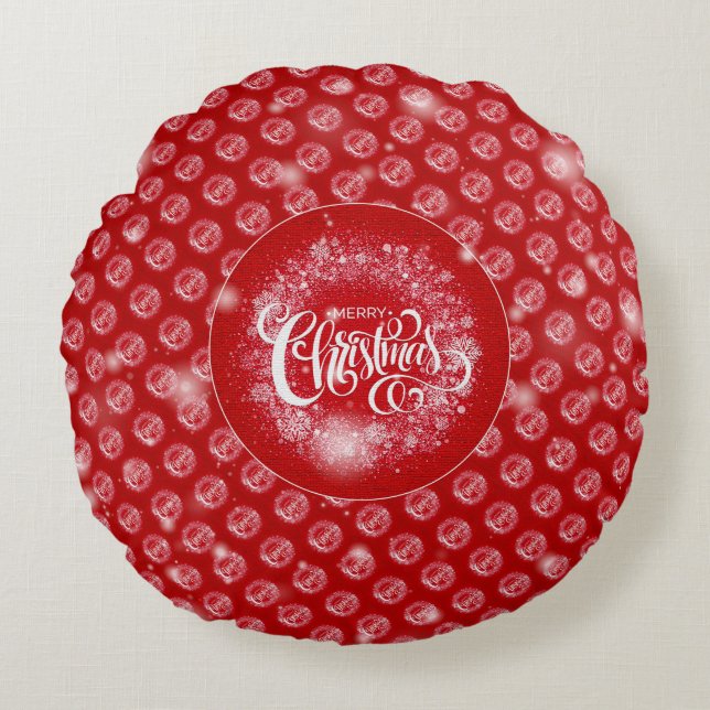 Christmas Elegant Gift Round Pillow (Front)