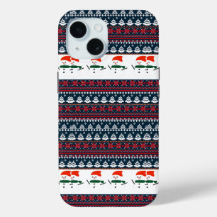 Christmas Elegant Knit Pattern iPhone 15 Case