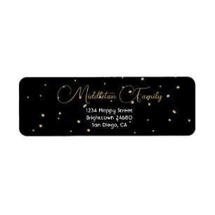 Christmas Elegant Seasonal Black Gold Label