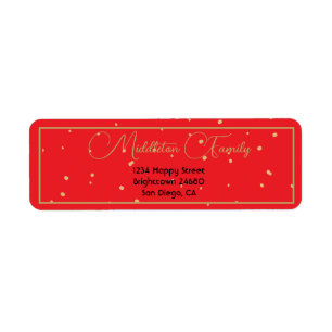 Christmas Elegant Seasonal Red Gold Label
