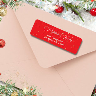 Christmas Elegant Seasonal Red White Label
