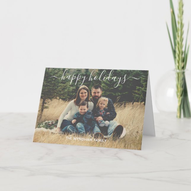 Christmas Elegant Typography Add Your Photo Templa Card (Front)