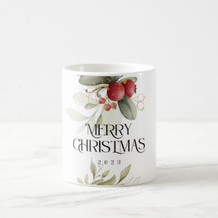 Christmas Elegant Watercolor Berry Classic Coffee Mug