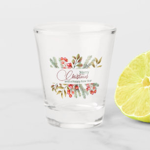 Christmas Elegant Watercolour Shot Glass