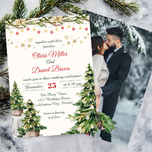 Christmas Elegant Winter Holiday Wedding Invitation