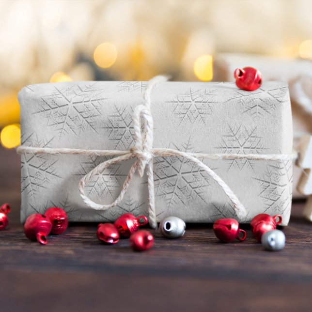 Christmas Elegant Winter Silver Snowflake Pattern  Tissue Paper (Silver snowflake winter grey tissue paper.)
