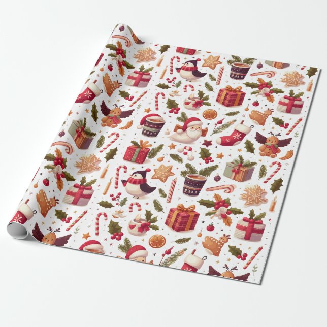 Christmas Elements | Christmas Gifts  Wrapping Paper (Unrolled)